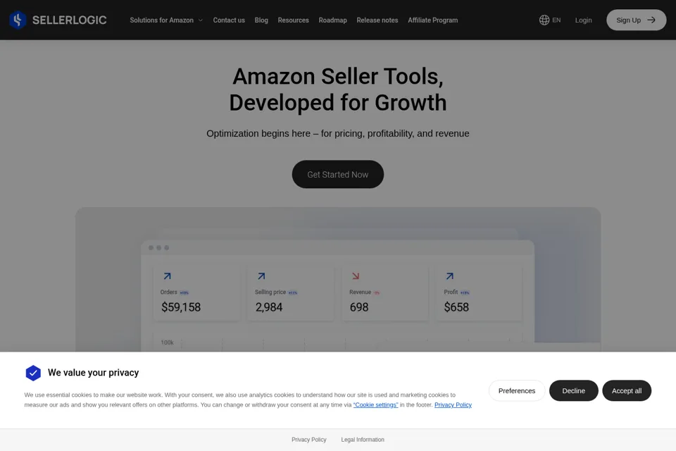 Aperçu de la landing page
