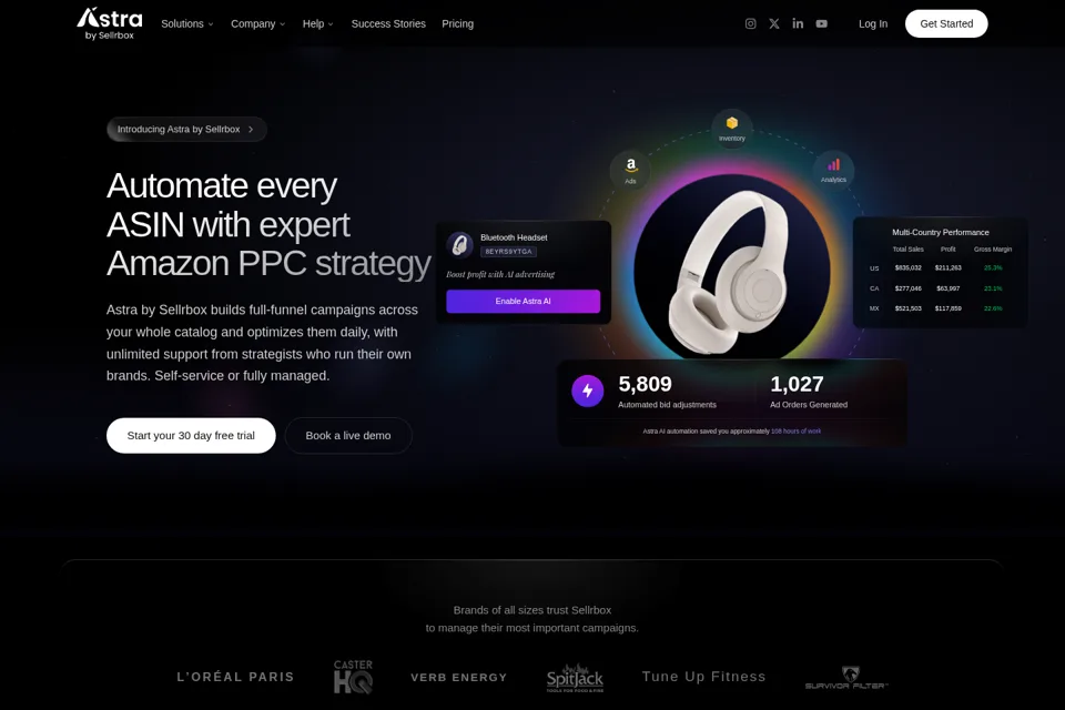 Aperçu de la landing page