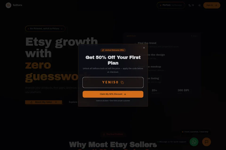 Aperçu de la landing page