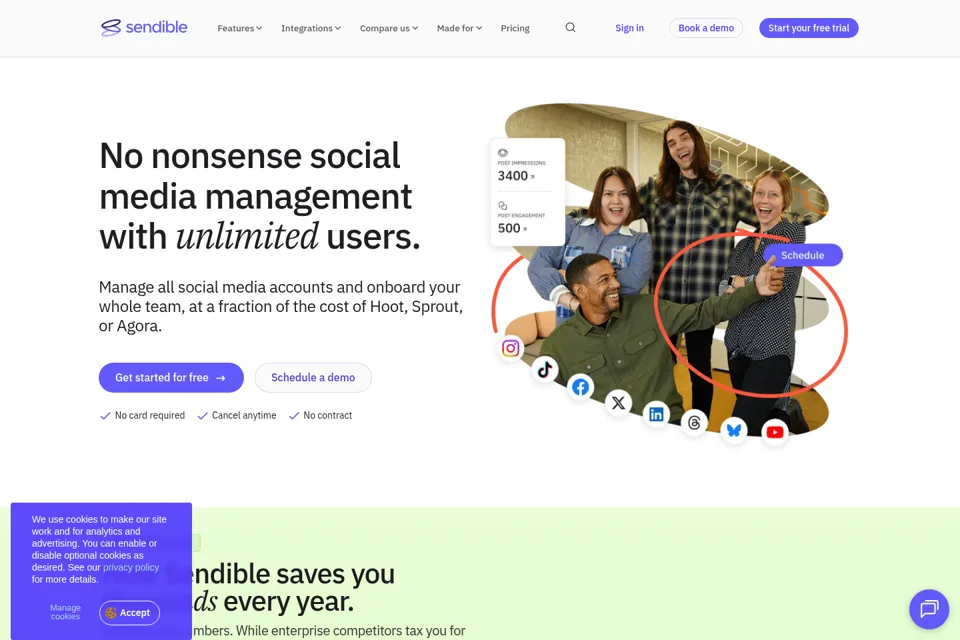 Aperçu de la landing page