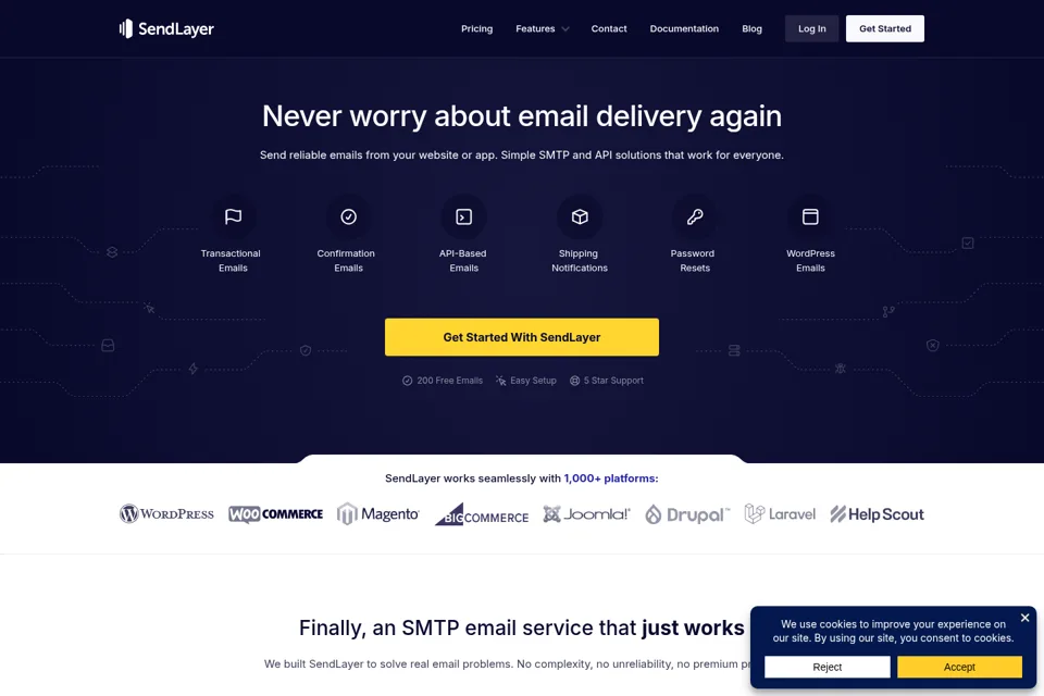 Aperçu de la landing page