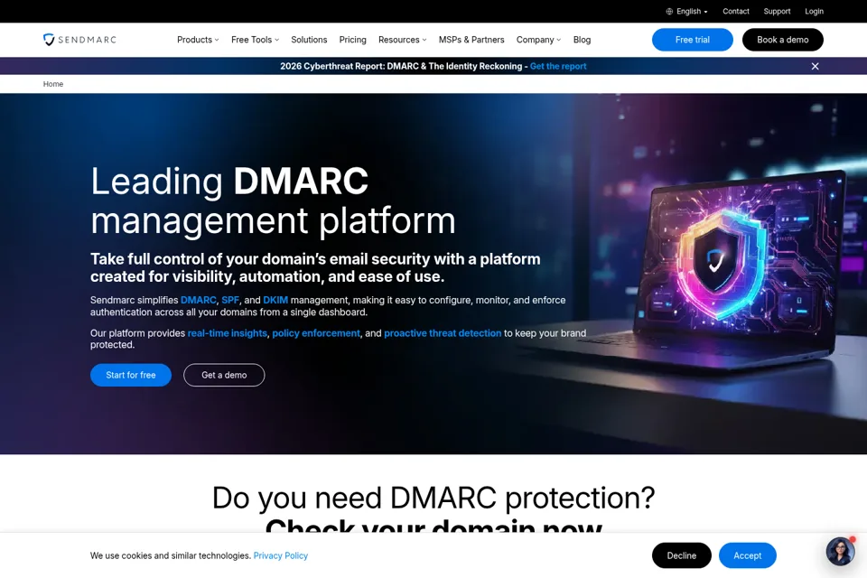 Aperçu de la landing page
