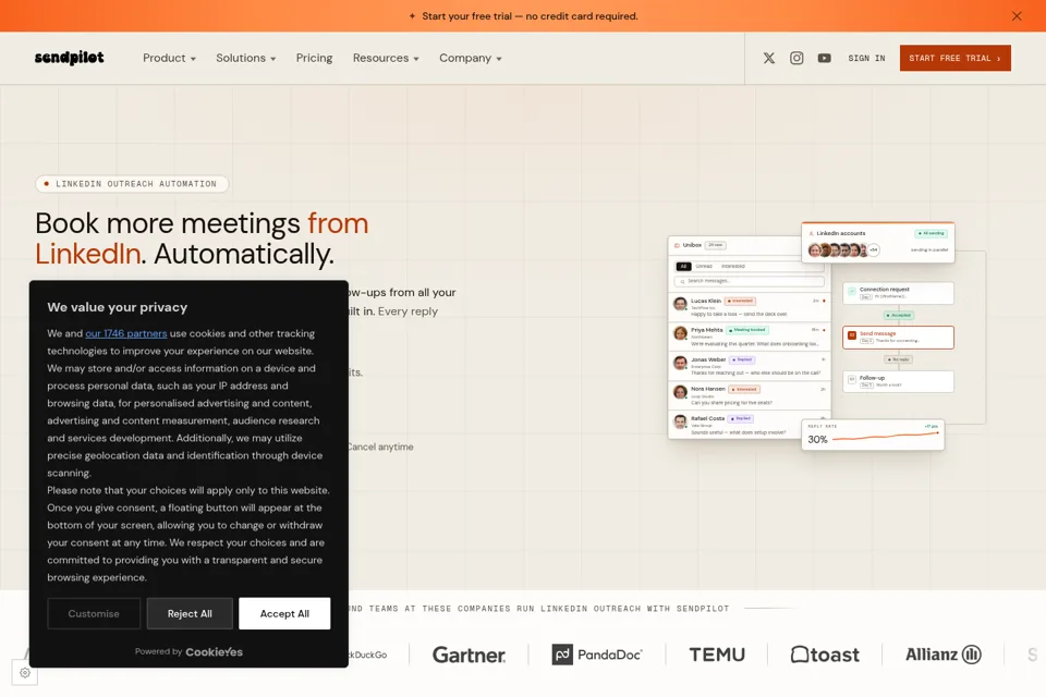 Landing page preview
