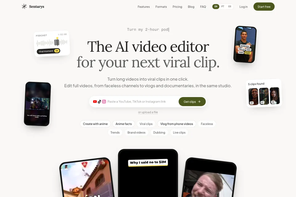 Aperçu de la landing page
