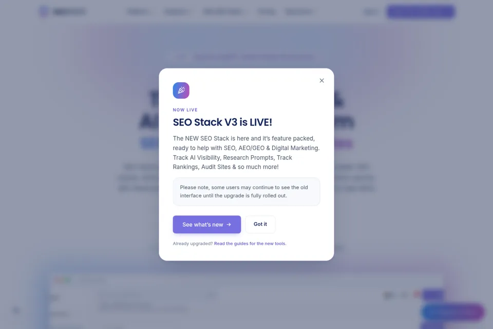 Aperçu de la landing page