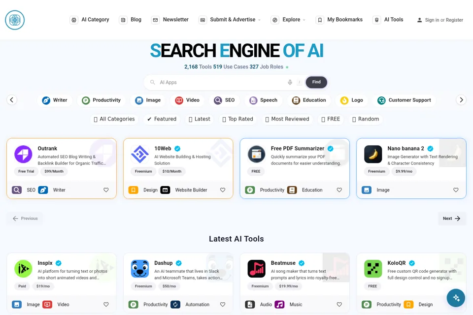 Aperçu de la landing page