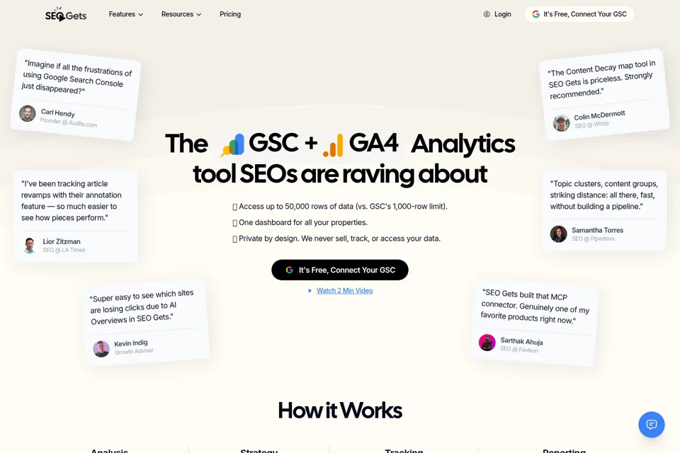 Landing page preview