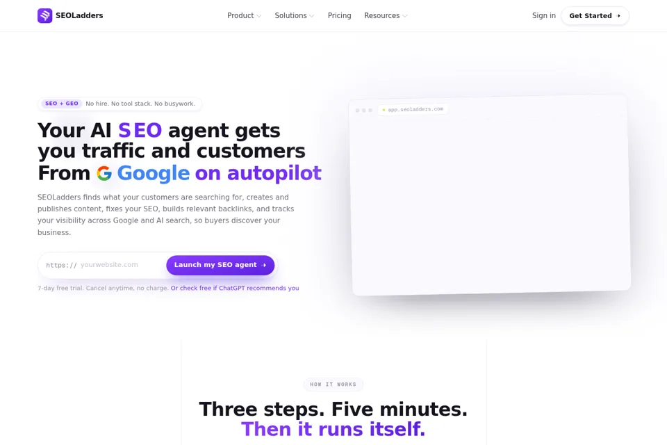 Aperçu de la landing page