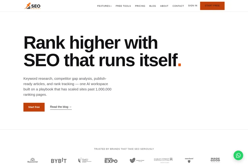 Aperçu de la landing page
