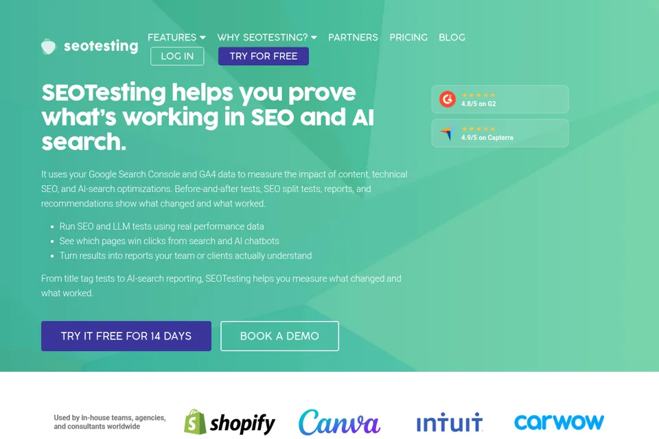 Landing page preview