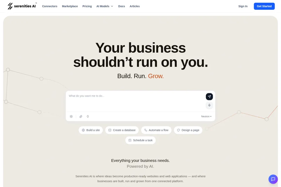 Aperçu de la landing page