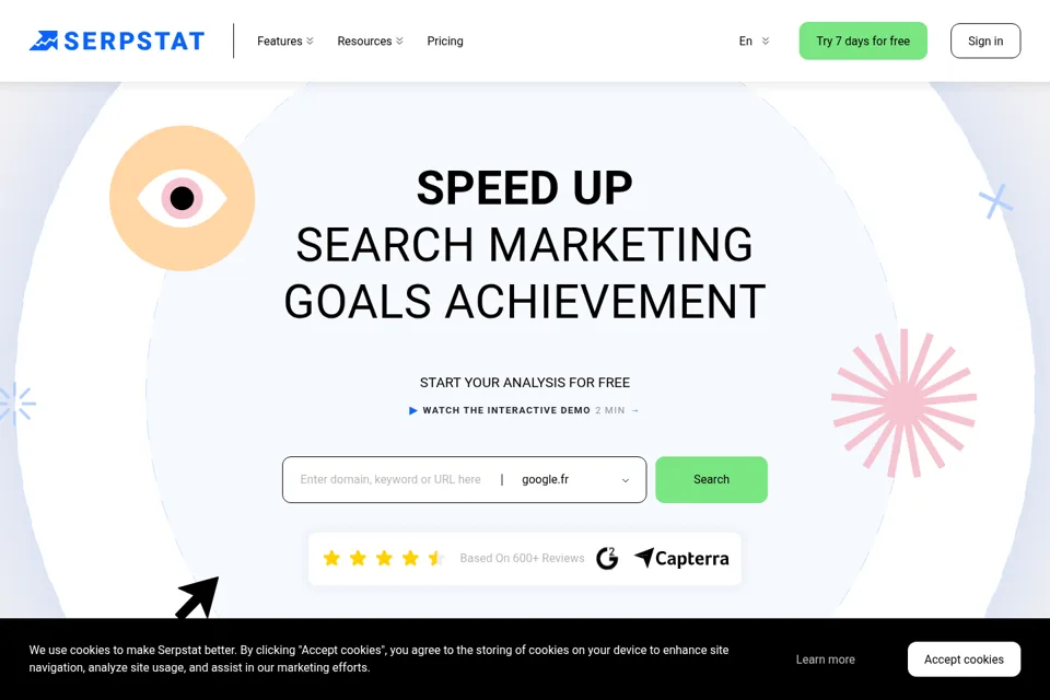 Aperçu de la landing page