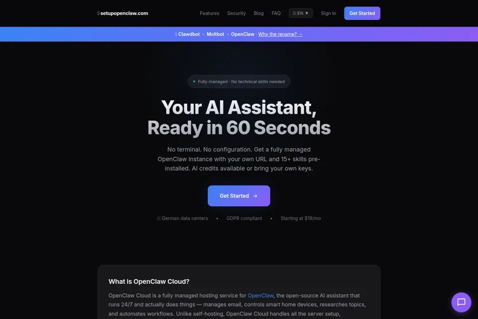 Aperçu de la landing page