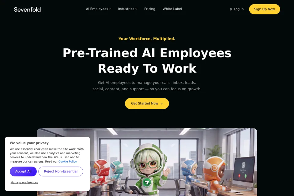 Aperçu de la landing page