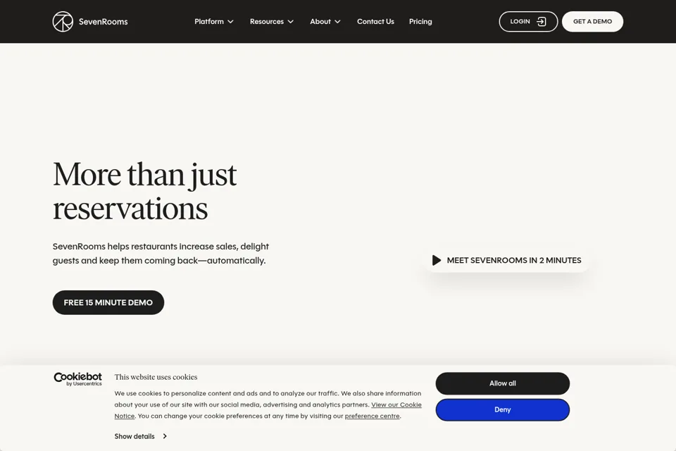 Aperçu de la landing page