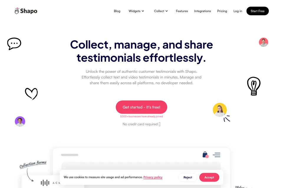 Aperçu de la landing page