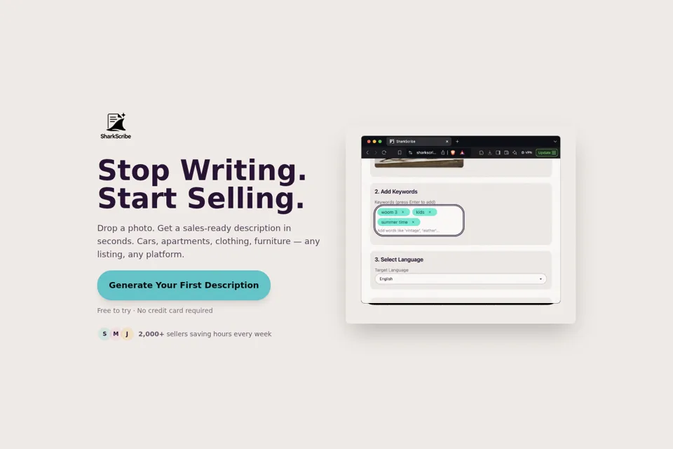 Aperçu de la landing page