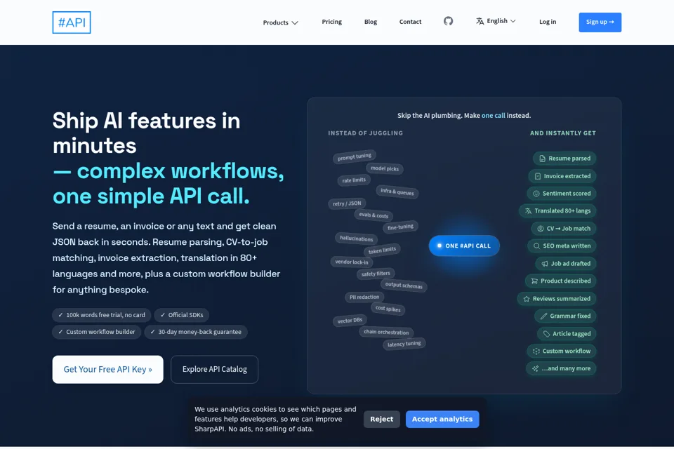 Aperçu de la landing page