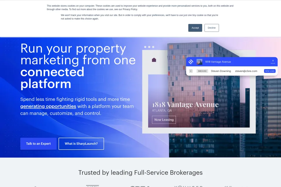 Aperçu de la landing page