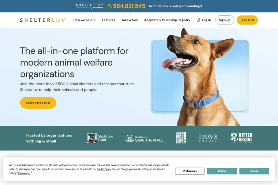 Aperçu de la landing page