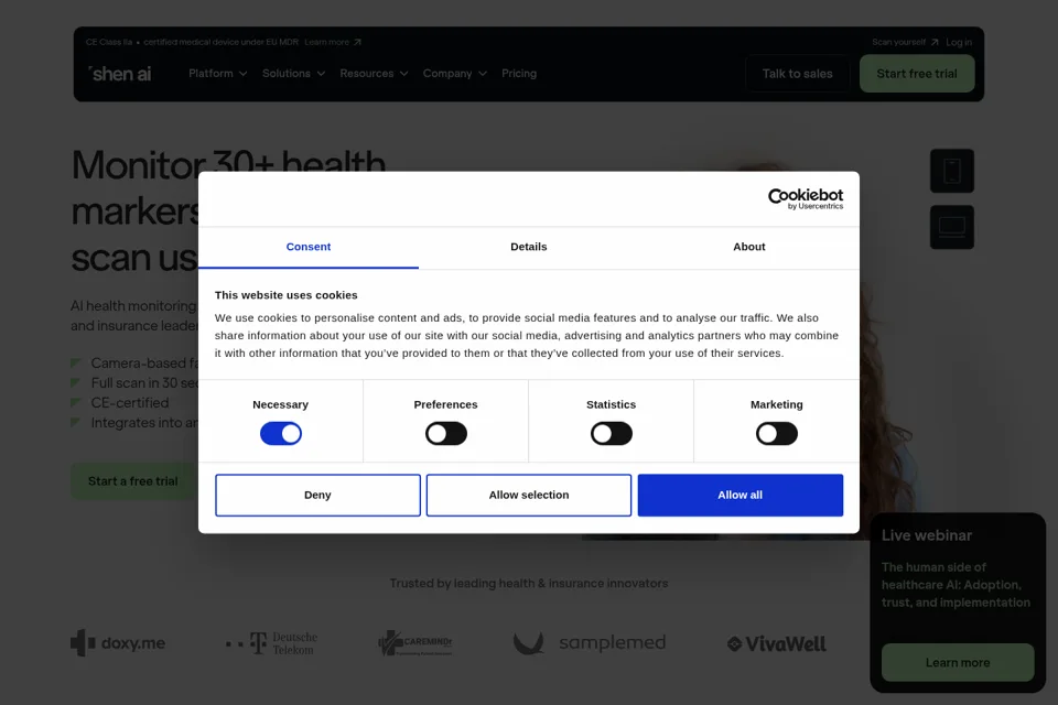 Aperçu de la landing page