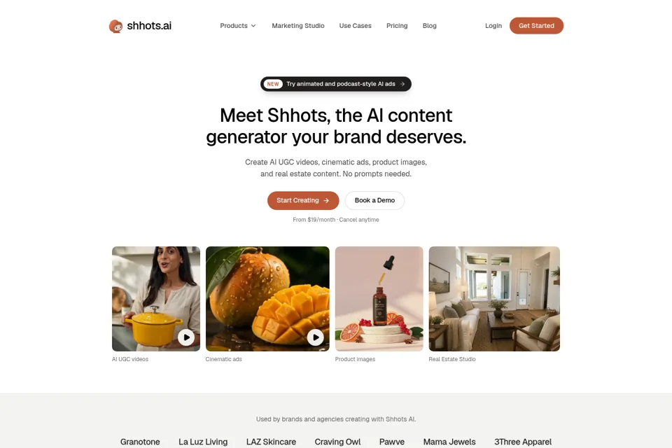 Aperçu de la landing page