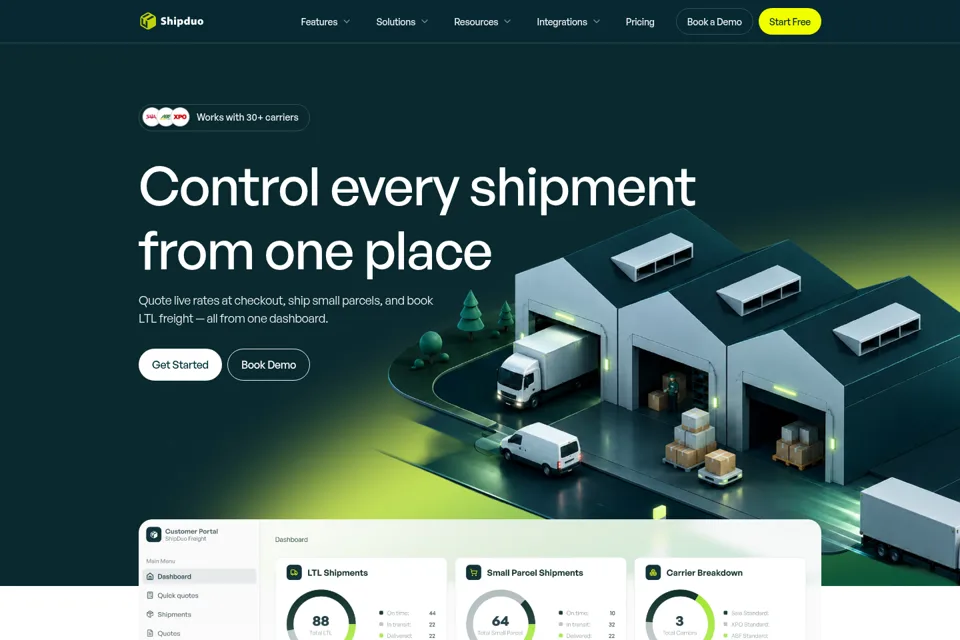 Aperçu de la landing page