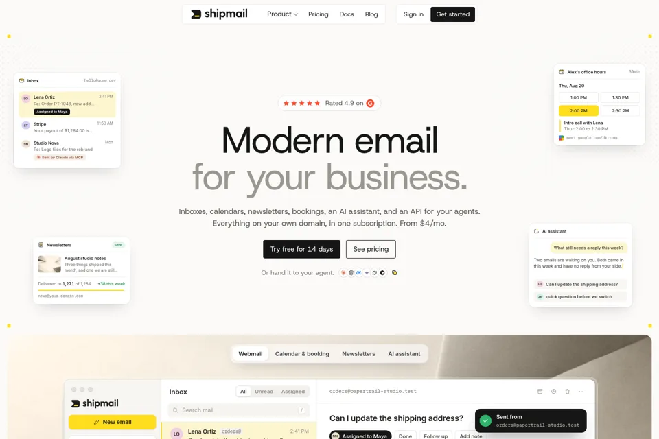 Aperçu de la landing page