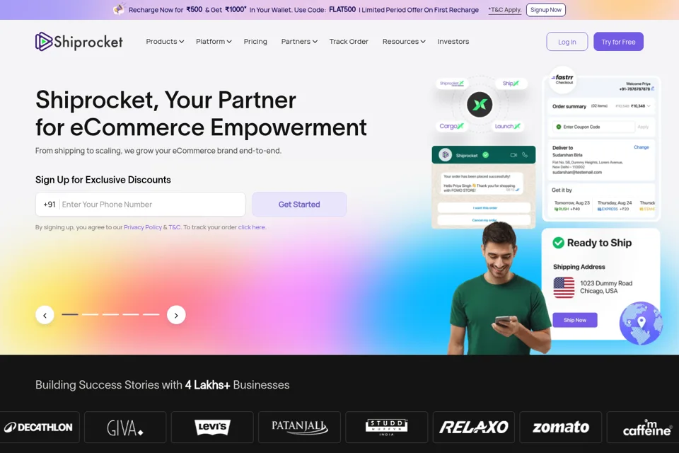 Aperçu de la landing page