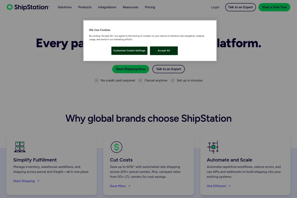 Aperçu de la landing page