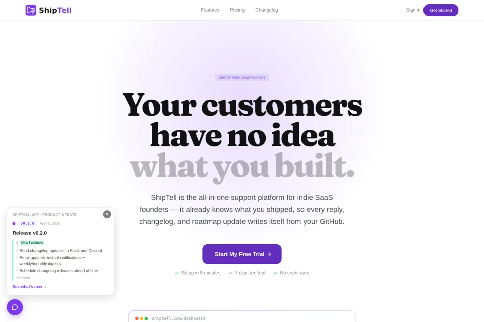 Aperçu de la landing page