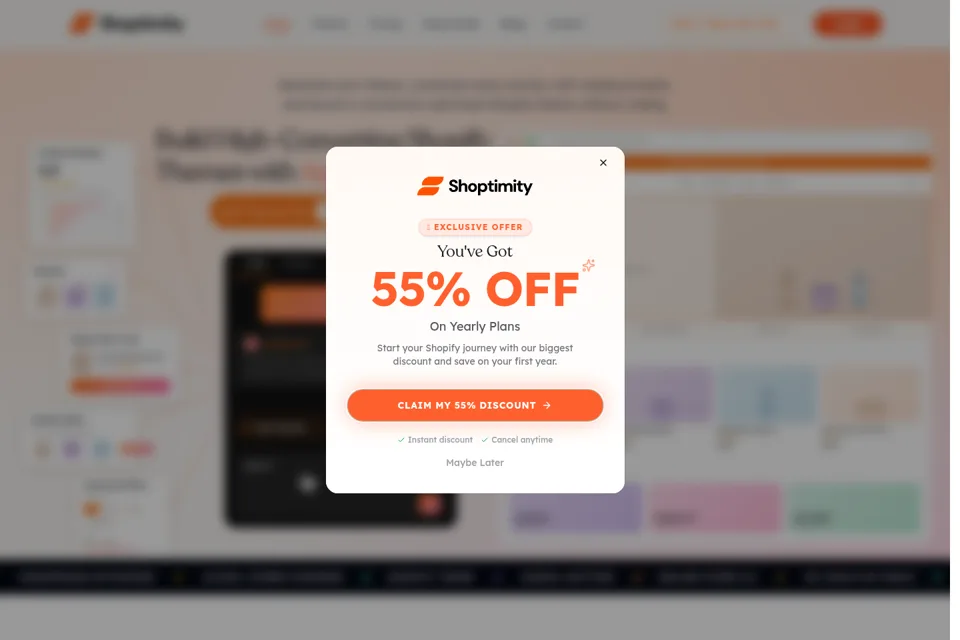 Aperçu de la landing page