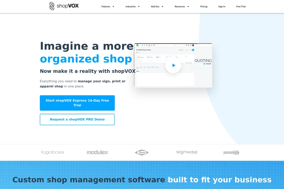 Aperçu de la landing page