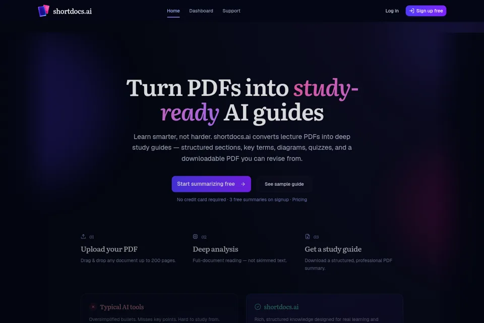 Aperçu de la landing page