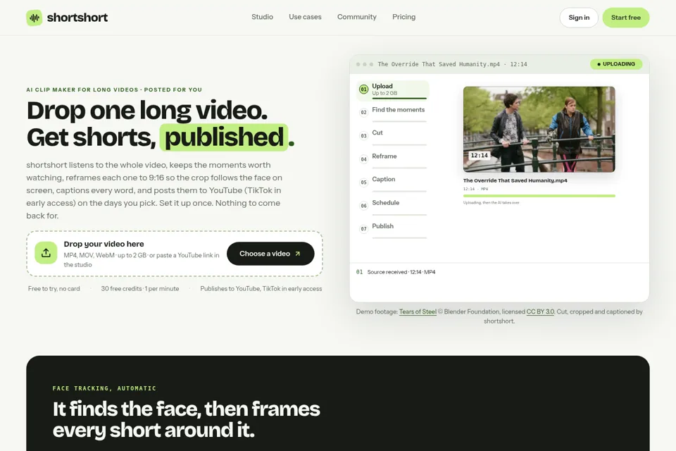 Aperçu de la landing page