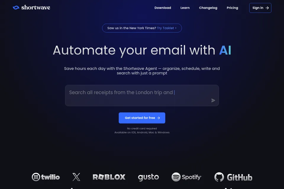 Aperçu de la landing page