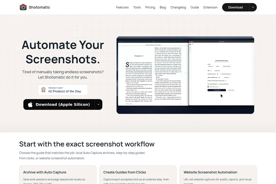 Aperçu de la landing page