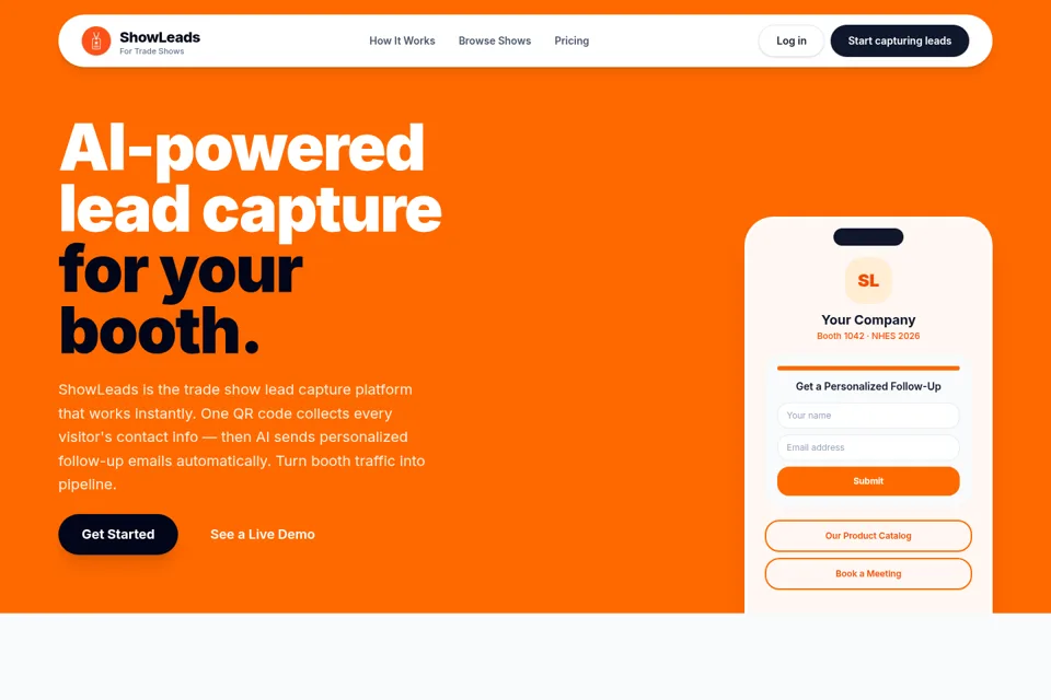 Aperçu de la landing page