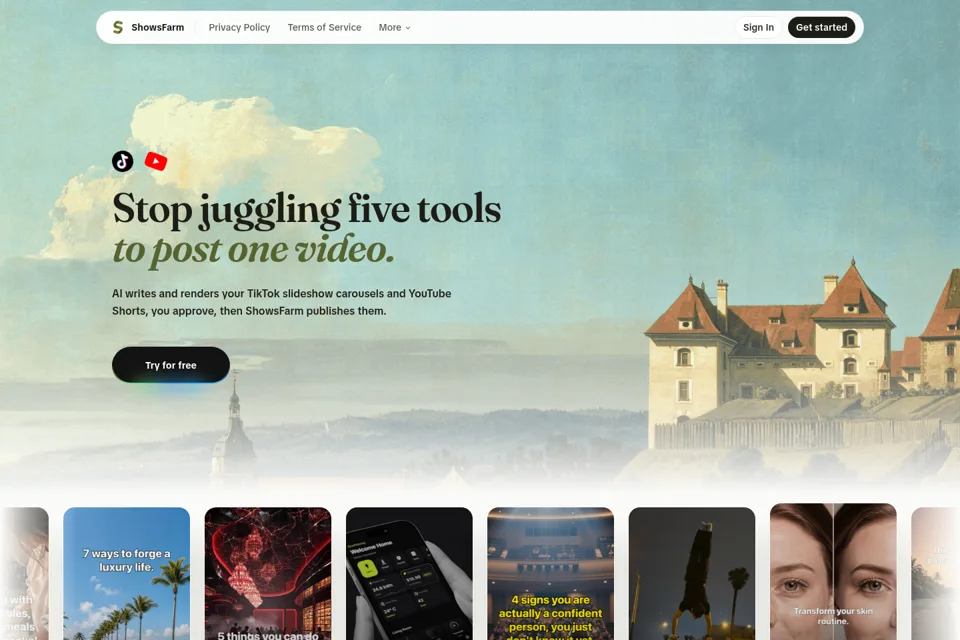 Aperçu de la landing page