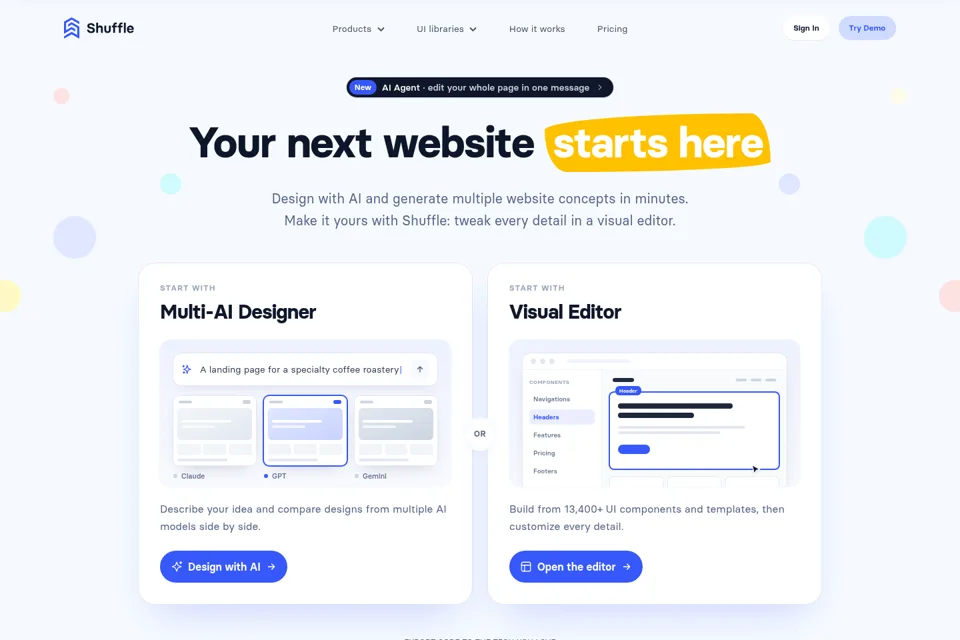 Landing page preview