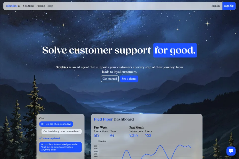 Aperçu de la landing page