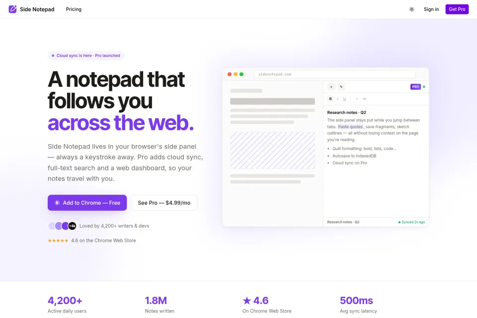 Landing page preview