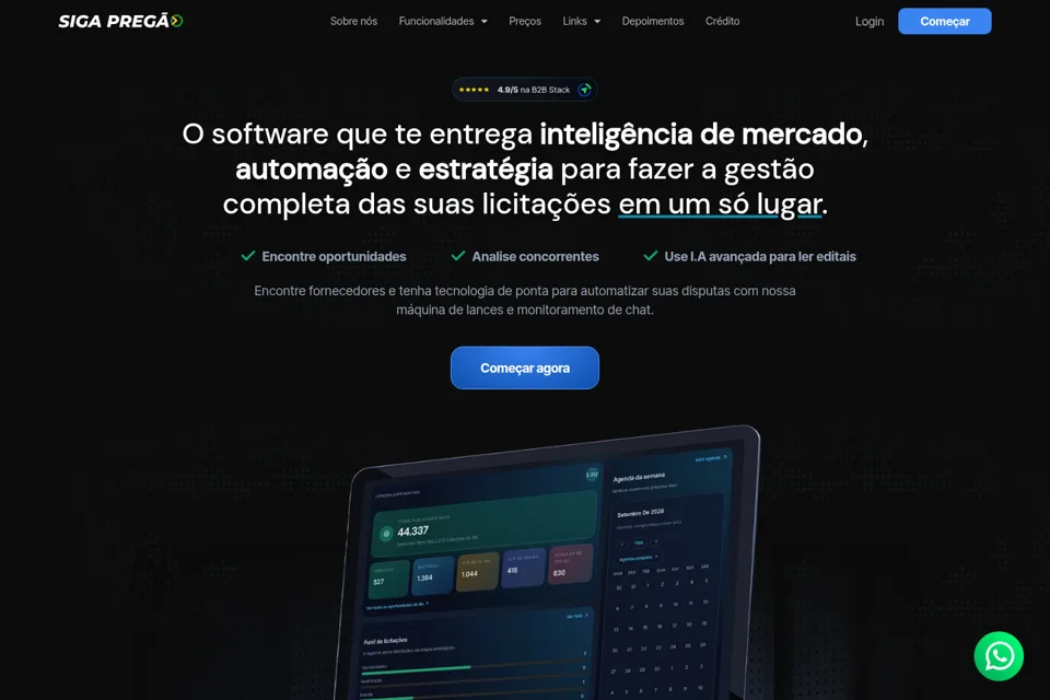 Aperçu de la landing page