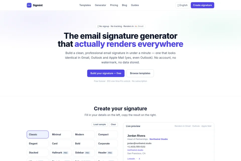 Landing page preview