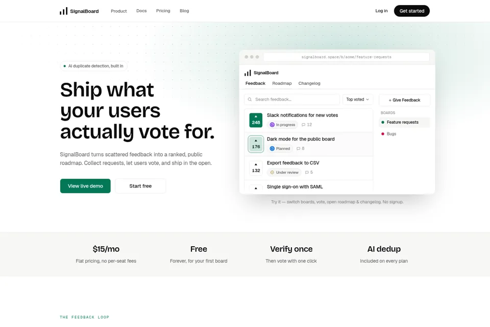 Aperçu de la landing page