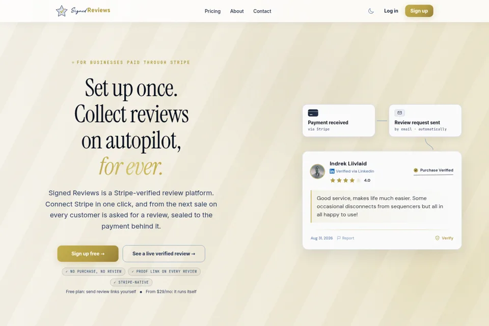 Aperçu de la landing page