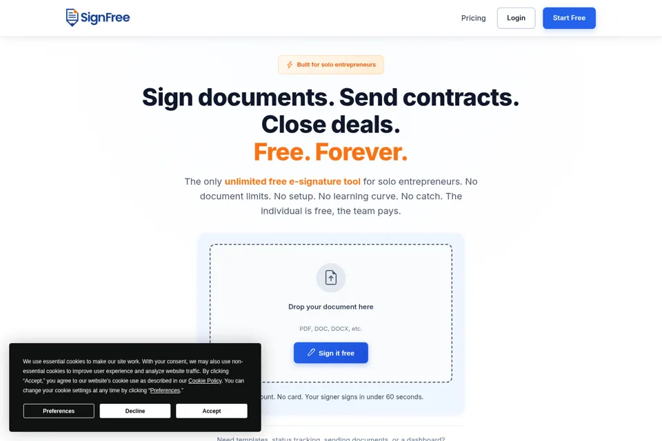 Landing page preview