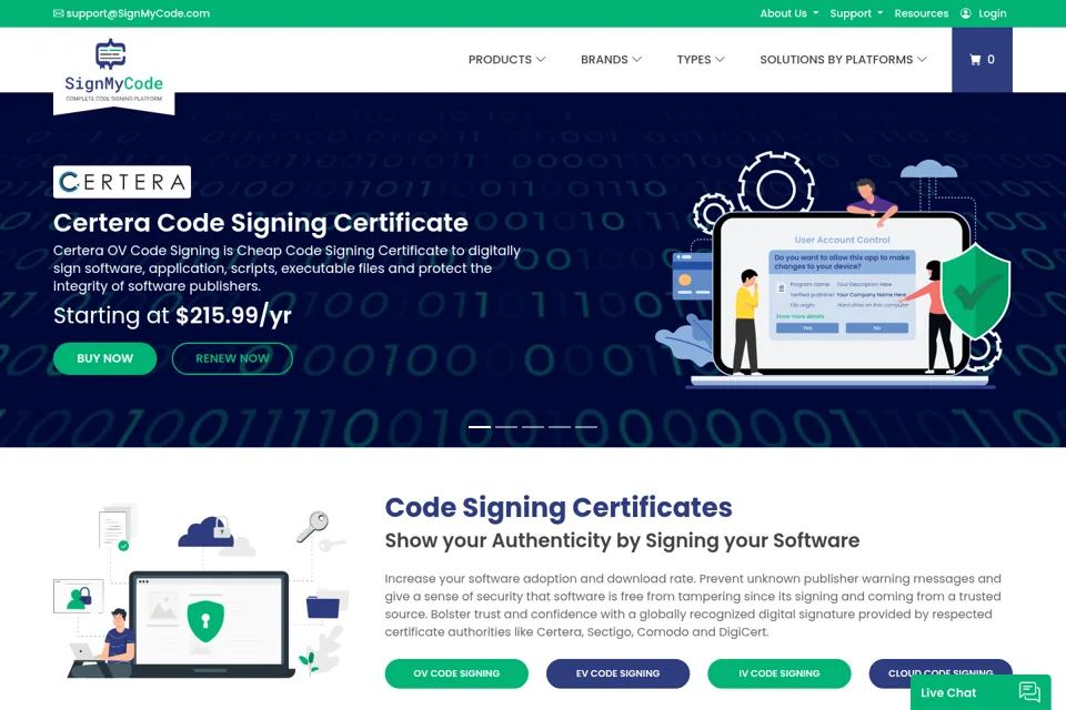 Aperçu de la landing page
