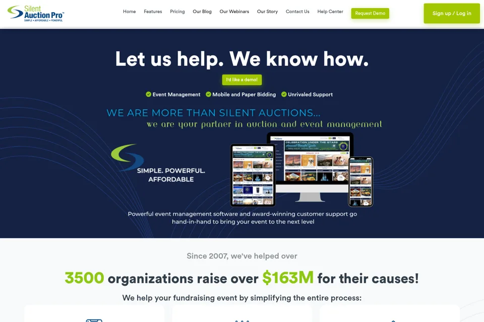 Aperçu de la landing page