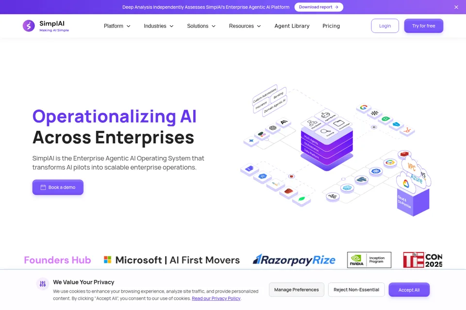 Aperçu de la landing page